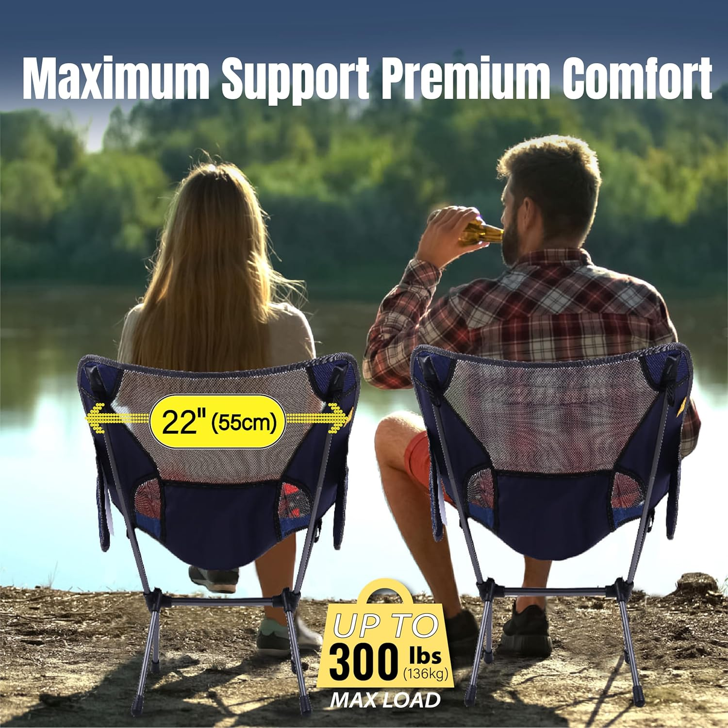 TREKOLOGY YIZI GO Portable Camping Chair, Lightweight Compact, Foldable, Superior Lower Back Support, Durable & Easy Setup, Supports 136Kg, Perfect for Backpacking Beach Hiking and Outdoor Adventures image number 4
