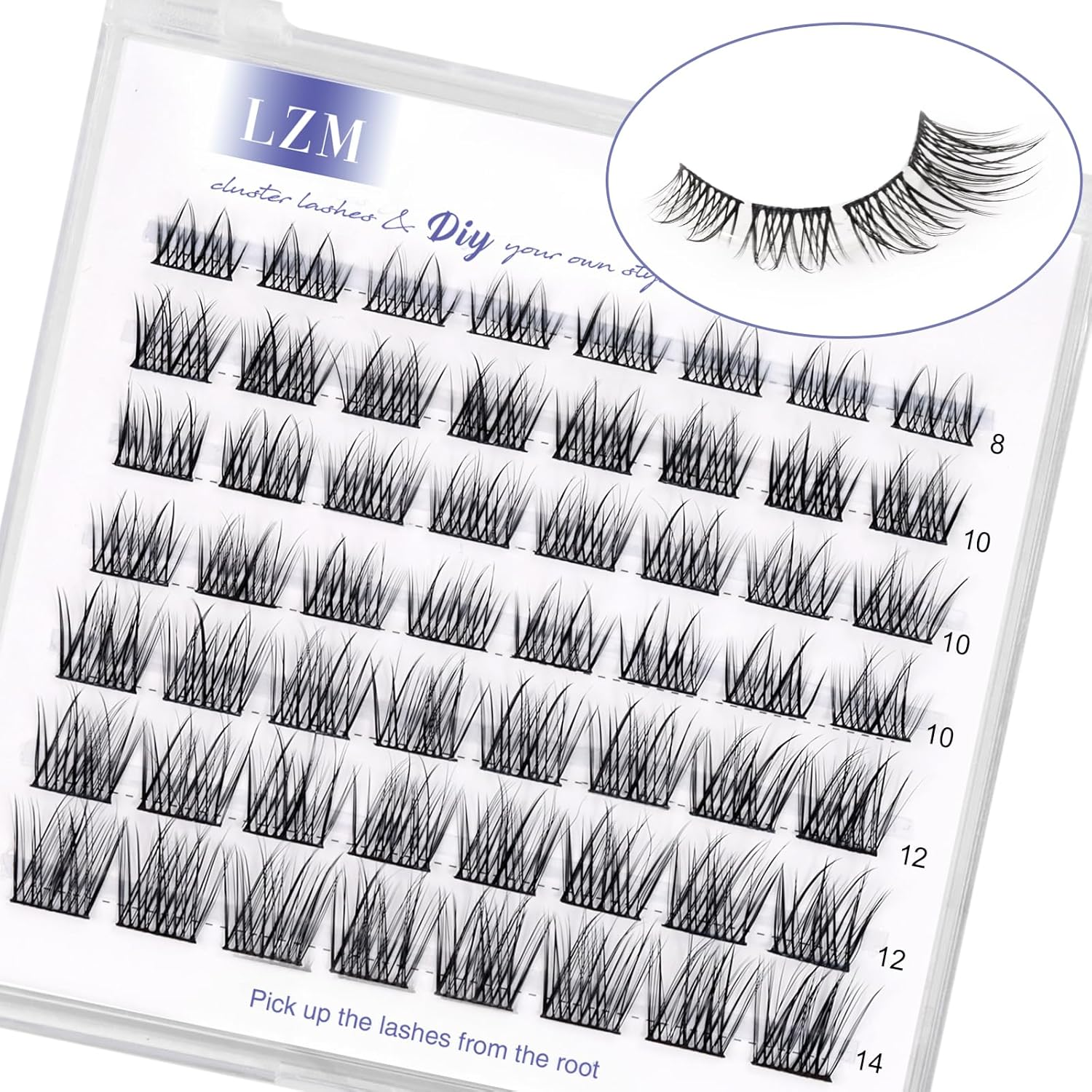 LZM Lash Clusters 84 Pcs C Curl Cluster Lashes Natural Look Wispy Eyelash Extension Eyelash Clusters Thin Band & Soft DIY at Home Mix Length 8-14Mm (WL16) image number 5