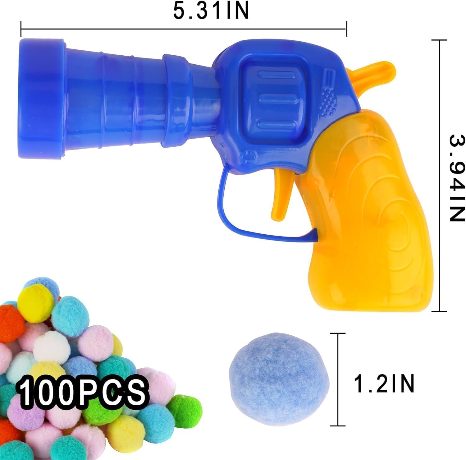 Cat Toy Balls, 100Pcs 1.2Inch Cat Pompom Ball and 1 Cat Ball Toy Launcher, Colorful and Soft Interactive Cat Balls, Active Cat Exercise Toys for Indoor image number 4