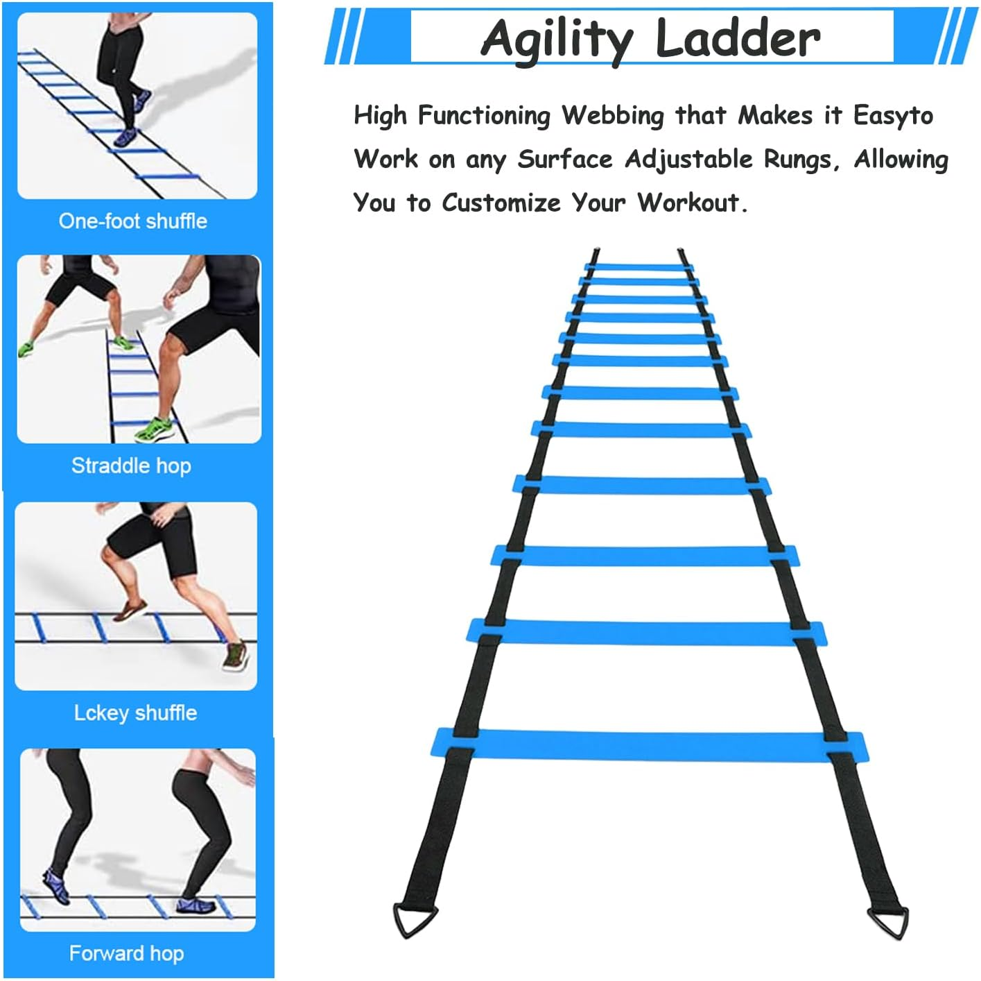 TGLITC Soccer Agility Training Equipment Set, Football Accessories Agility Ladder, Disc Cones, Kick Trainer - Speed Training Equipment Gifts for Boy