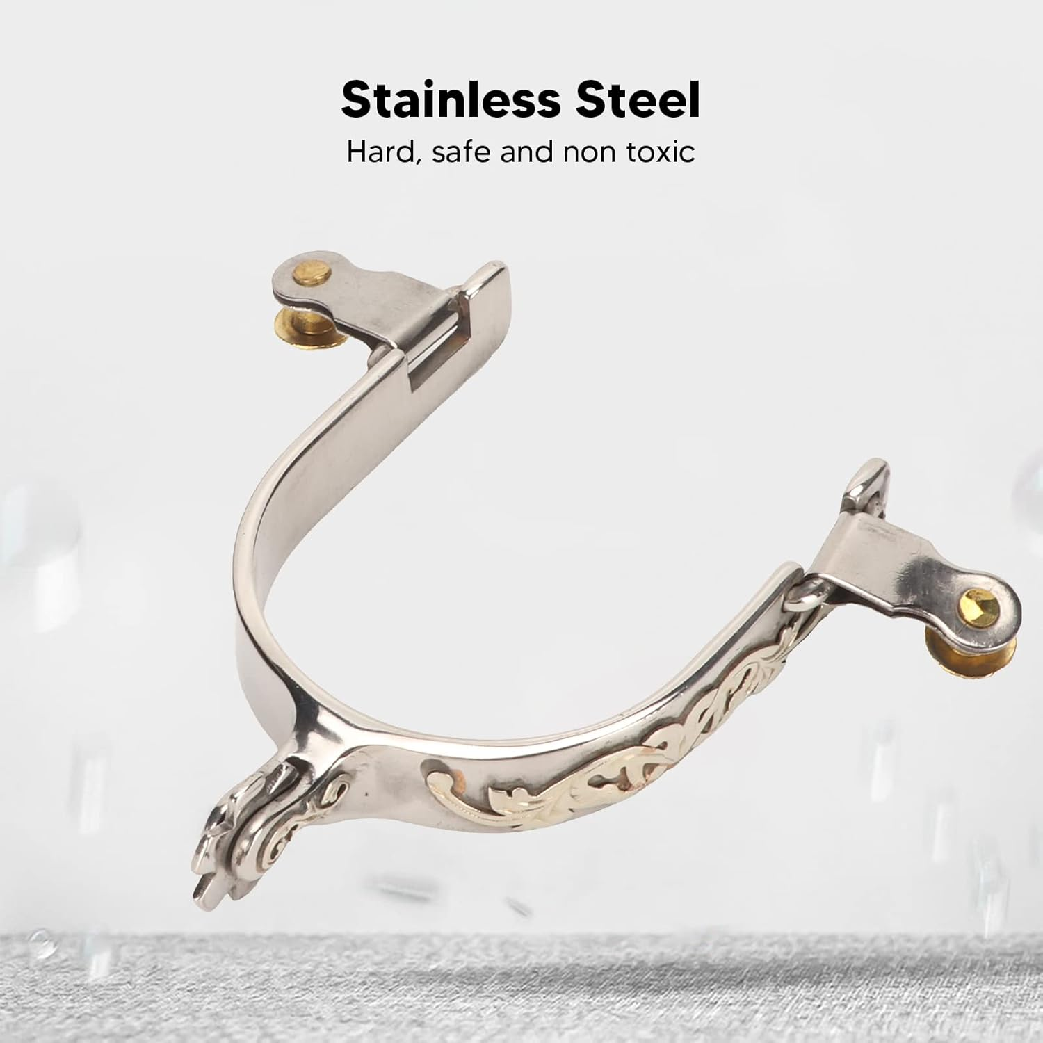 Western Cowboy Spurs, 1 Pair Horse Spurs Stainless Steel Western Horse Spurs with Rotatable Gear, Retro Fine Workmanship Men Women Horse Boot Spurs for Equestrian