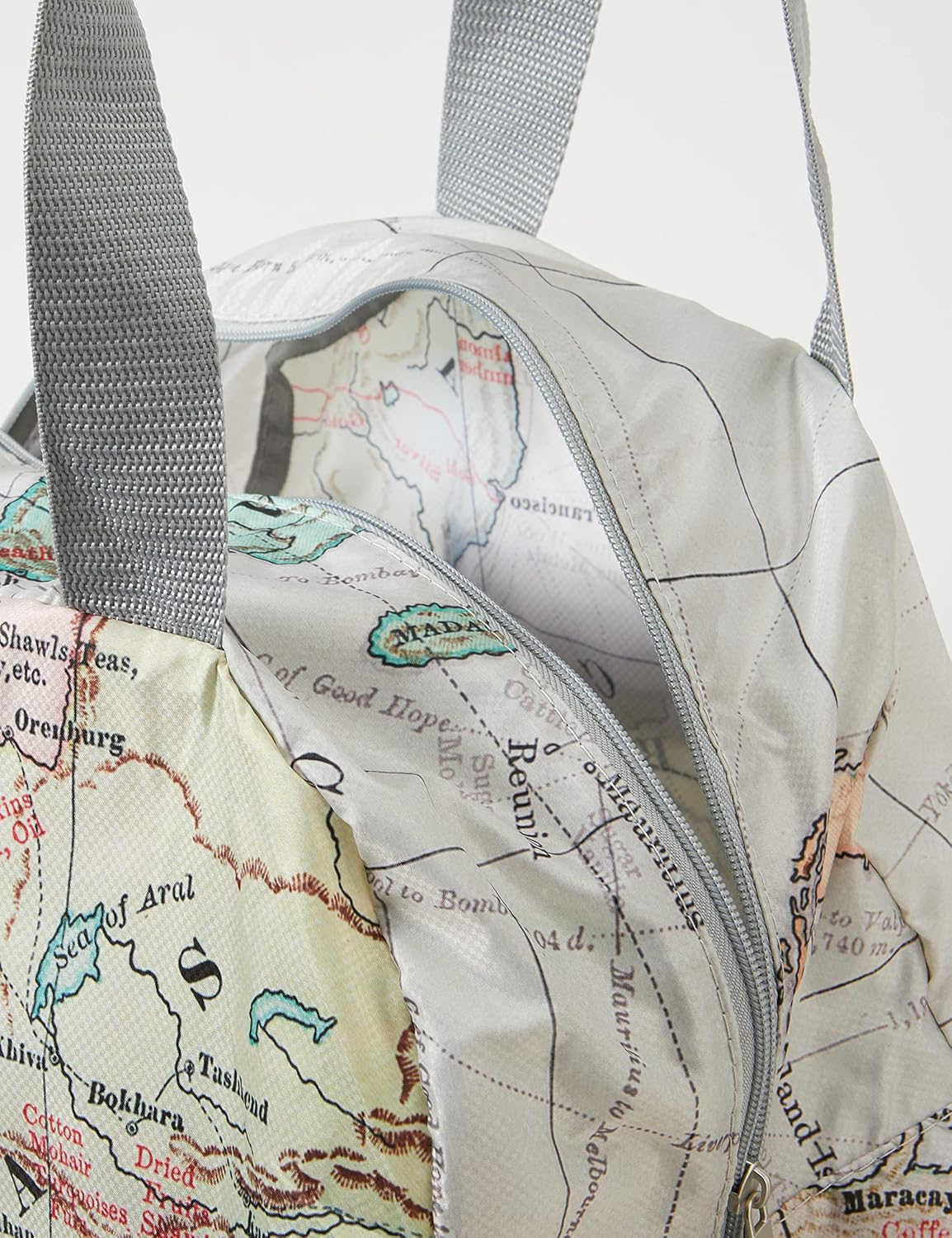 Legami Polyester Map Print Folding Travel Bag | Foldable Lightweight Extra Luggage Bag for Travel and Storage | Rear Strap for Suitcase Attachment image number 3