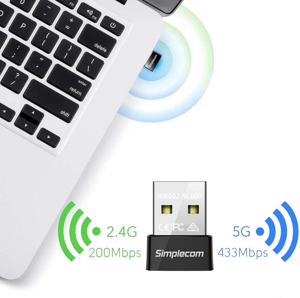 Simplecom NW602 AC600 Dual Band Nano USB Wifi Wireless Adapter image number 1