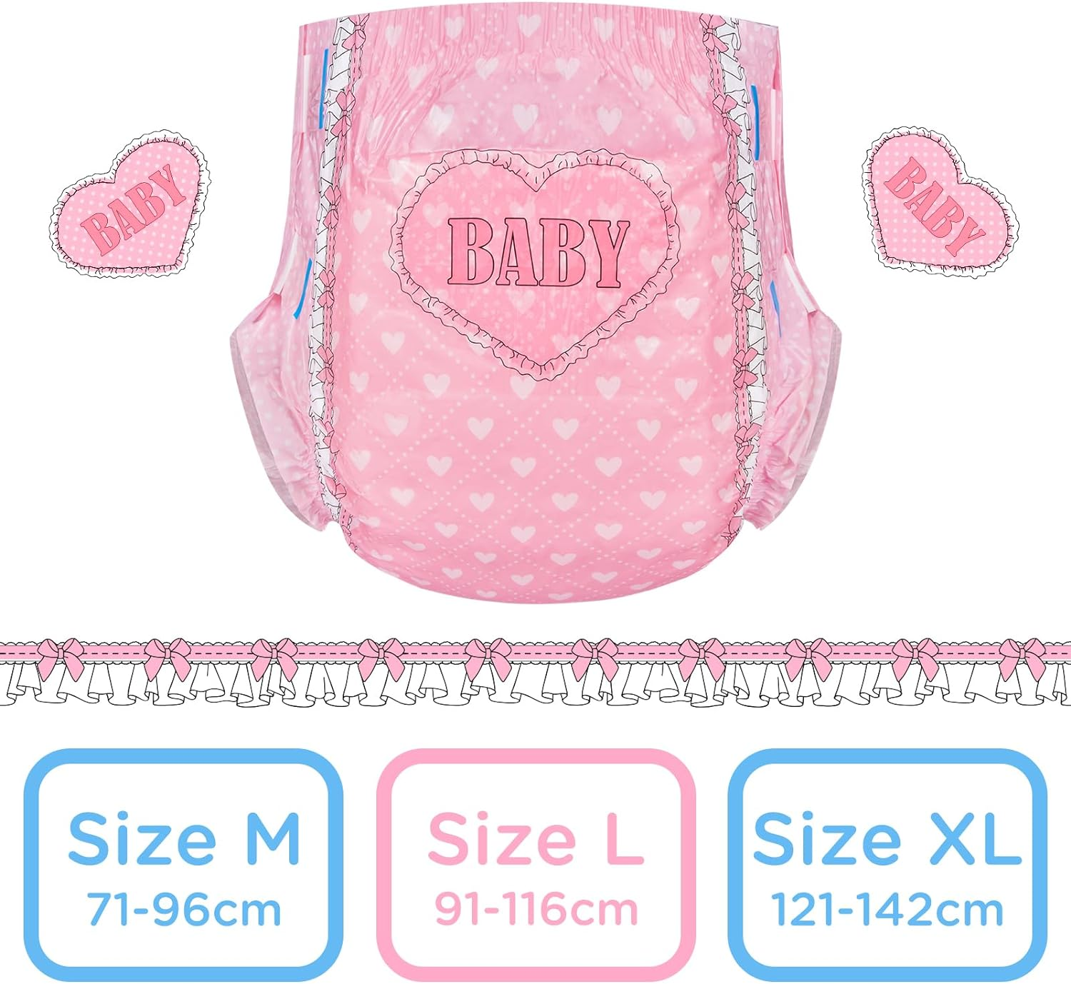 Littleforbig Adult Printed Diaper 10 Pieces - Blushing Baby(Xl) image number 5