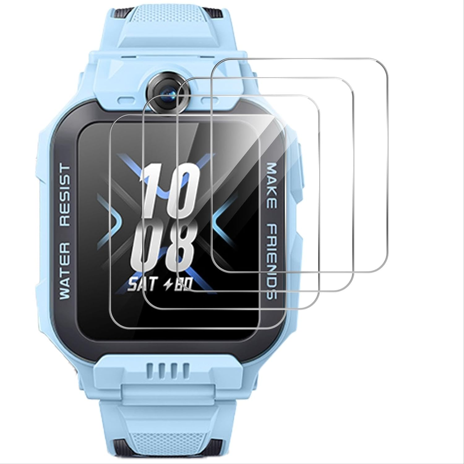 GIOPUEY Screen Protector for Imoo Watch Phone Z7, [Pack of 4] HD Tempered Glass Ultra Thin Film, [Anti-Scratch] [Anti-Reflective] - Transparent image number 5