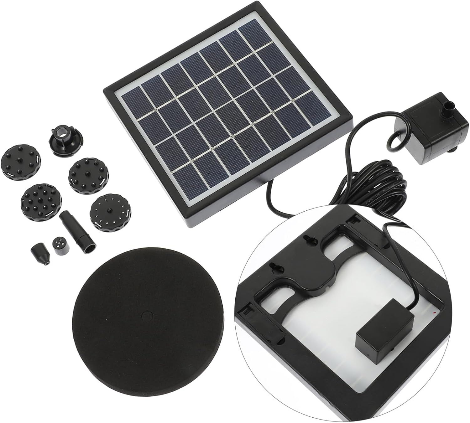 Solar Powered Pump Small Floating Fountain for Garden Decor Easy-Clean Solar Fountain Water Pump Automatic Operation without Battery Electricity image number 5