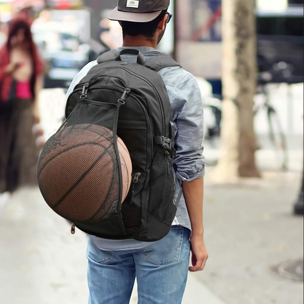 Basketball Backpacks Sports Bags for Football, Soccer with Ball Compartment Laptop Computer Backpack with USB Charging & Headphone Port Fit 15.6 Inch Notebook for Men Women Youth image number 5