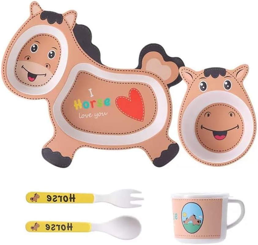 Awlfim Creative New Cute Cartoon Bamboo Fiber Children'S Tableware Set 5-Piece Gift Box Promotion Gift - Af-Cp-03-Owl Motif image number 6