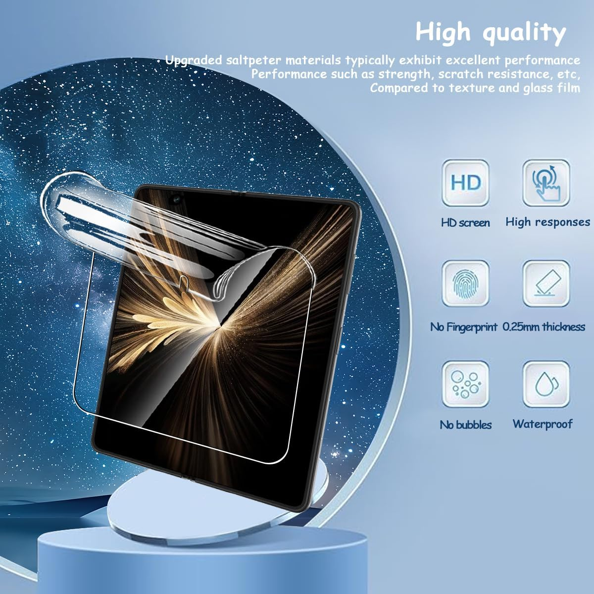 Yonntmmi Screen Protector for Honor Magic V5, Flexible TPU Film, Pack of 2 [Non-Parent Protection Glass], Bubble-Free, Soft, Anti-Scratch, HD TPU for Tempered Glass for Honor Magic V5 - Galaxy Watch5 Pro image number 2