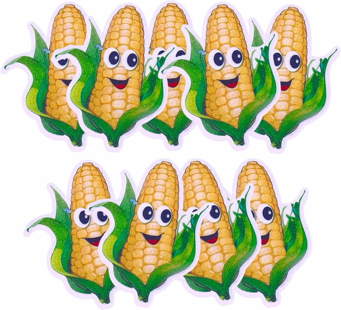 Cartoon Fruit Smiley Cupcake Decoration Card, Edible Wafer Paper Creative Baby Full Moon Bath Birthday Series Theme Party Dress up Plug-In (Corn 50Pcs) image number 2