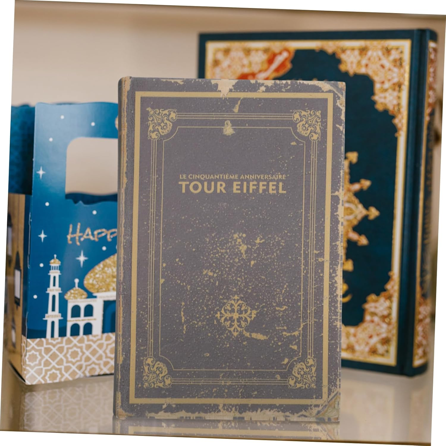 False Book Box Vintage Book Shaped Storage Organizer for Home Office Shelf D&eacute;cor Small Size image number 3