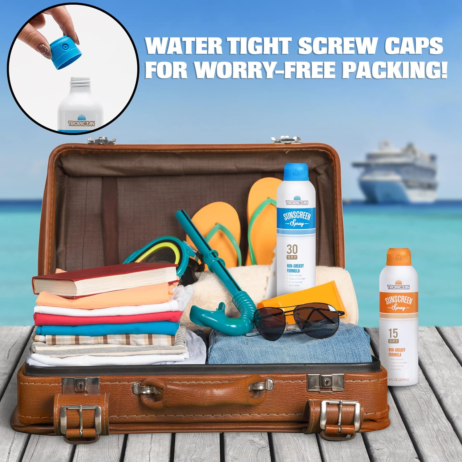 Gopong Sunscreen Flask 2 Pack - Aluminum Spray Bottle Hidden Flask for Liquor - Includes Funnel and Liquor Bottle Pour Spout image number 4