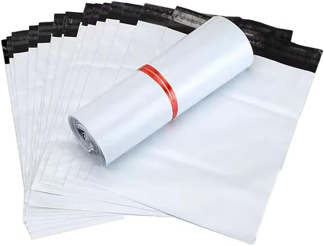 Idopick 100 Pack Poly Mailers Packing Bags, Self-Sealing Shipping Bags Strong Adhesive Shipping Bags for Clothing, Durable Thick Mailing Envelopes in Withe(15X20Cm) image number 5