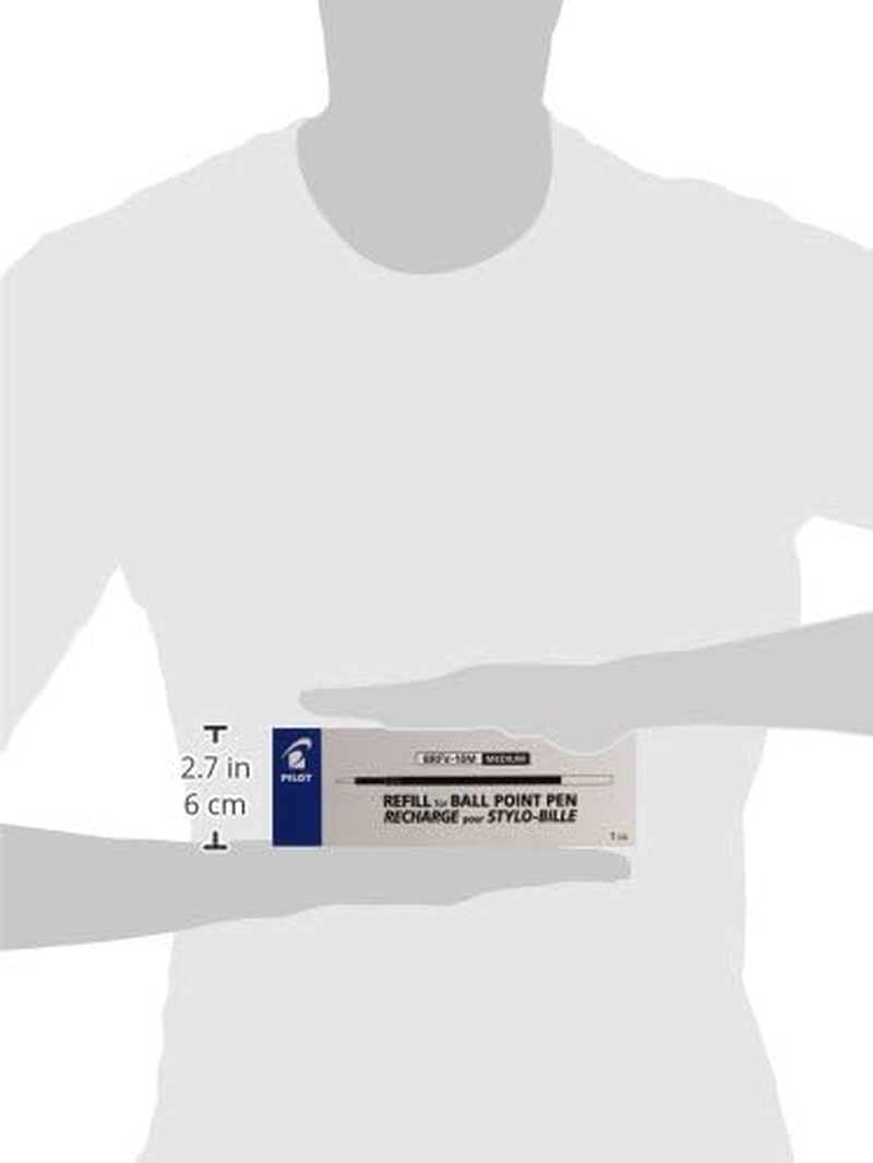 Pilot 1.0Mm Medium Ballpoint Refill for Acroball/Acroball Deluxe, Black (BRFV-10M-B) - Pack of 12