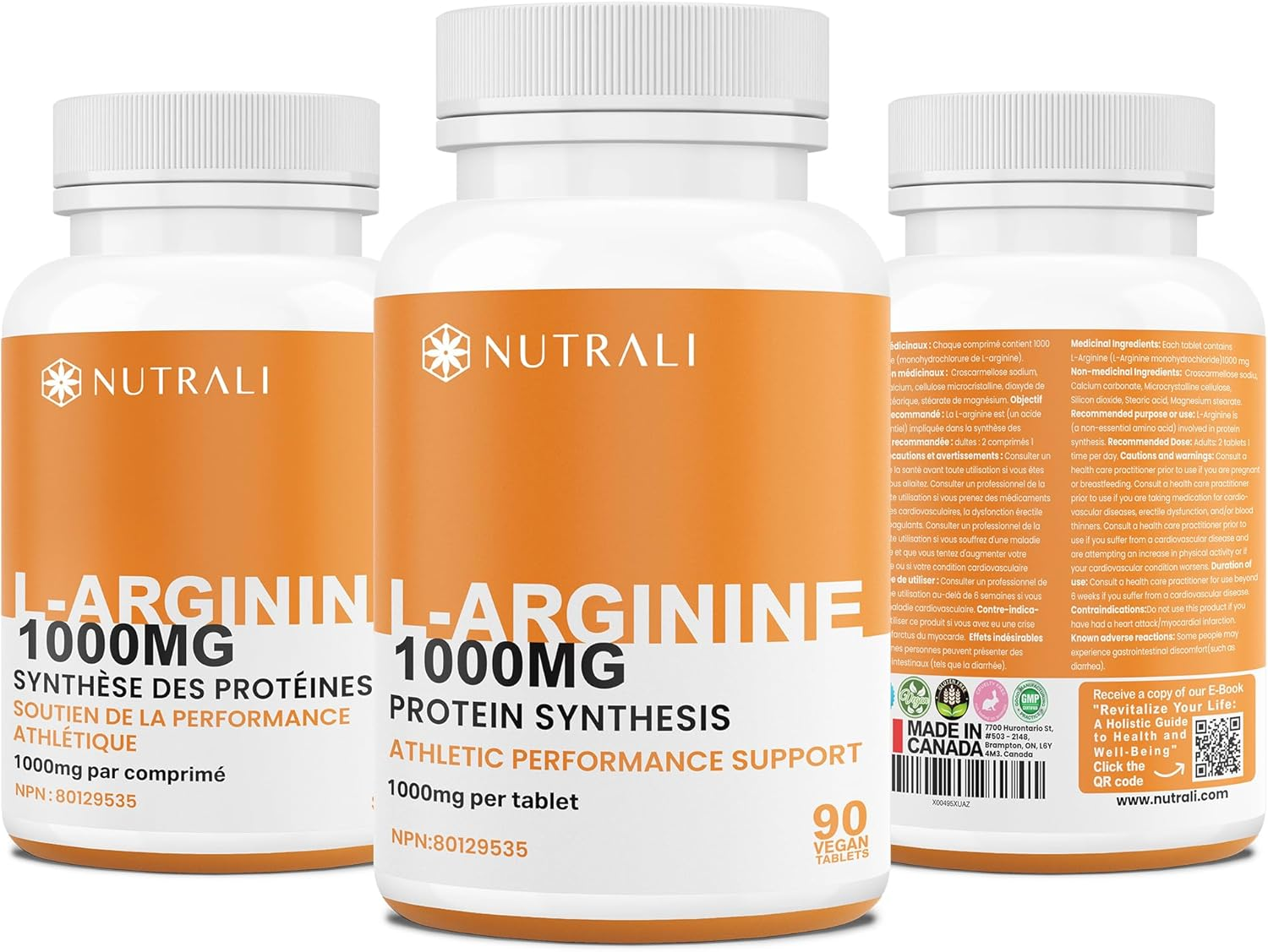New 1000Mg HIGH STRENGTH L Arginine Tablets - Pure Arginine Powder, Powerful Nitric Oxide Supplement, Boost Protein and Creatine Synthesis, Stamina, Designed for Men Requiring Peak Performance and Endurance, Non-Gmo, Gluten-Free - 90 Vegan Tablets image number 3