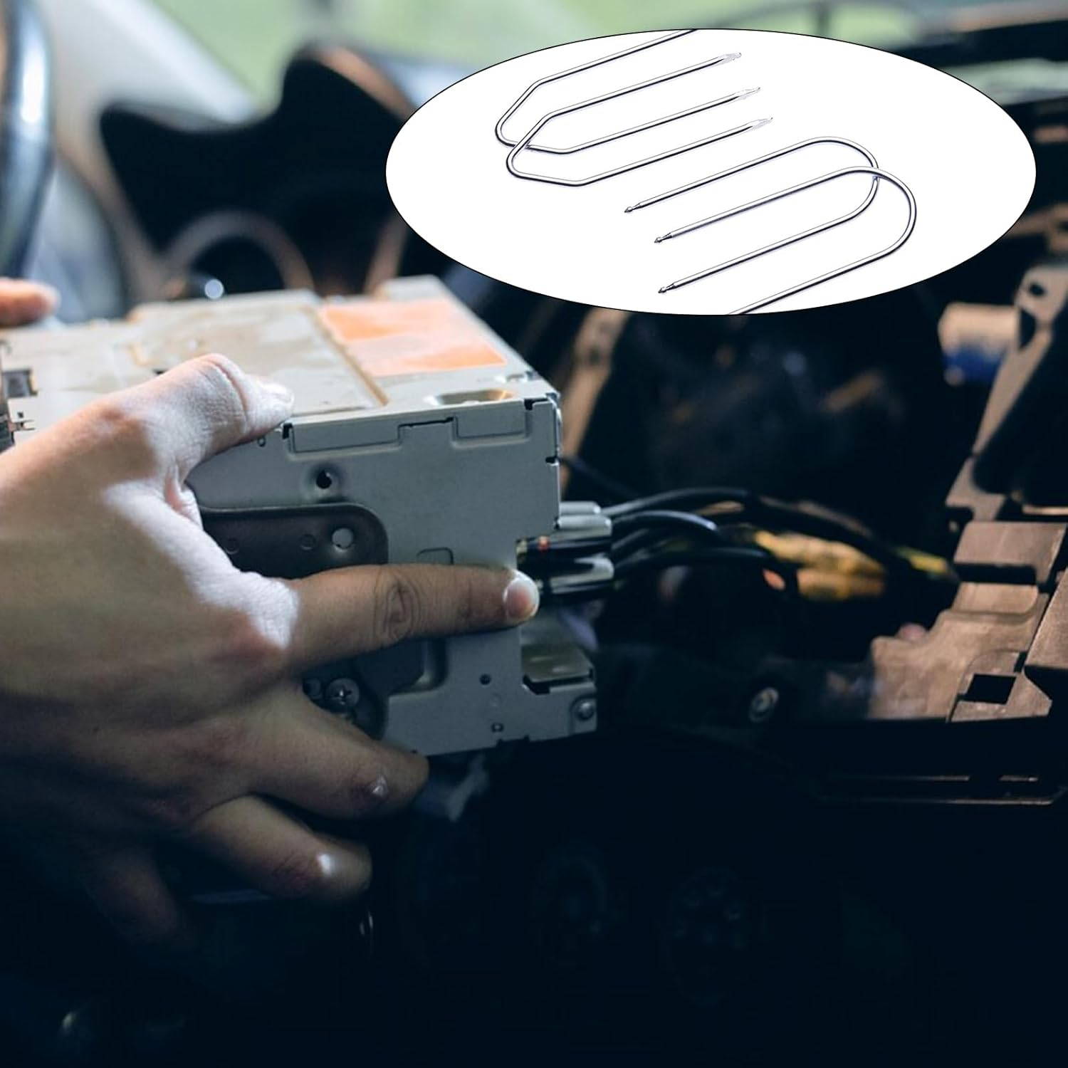 4 Pcs Car Radio Removal Tool Key, Car Radio Removal Tool Kit - U & V Shape Universal Audio Release Keys, Car Stereo Removal Tools Professional Auto Stereo Removal Set for Easy Access & Repair image number 4