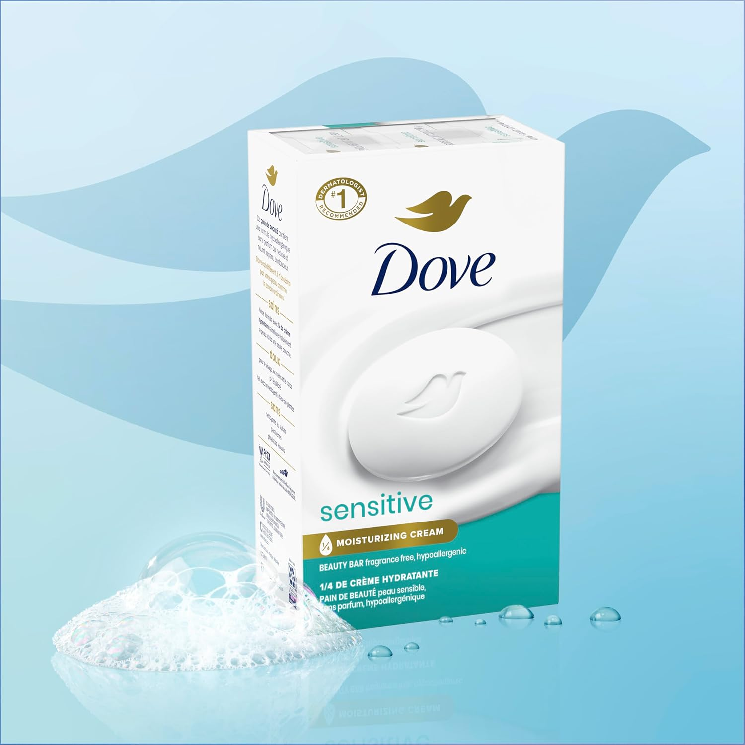 DOVE BAR Dove Beauty Bar Sensitive Skin, 6 Count image number 6