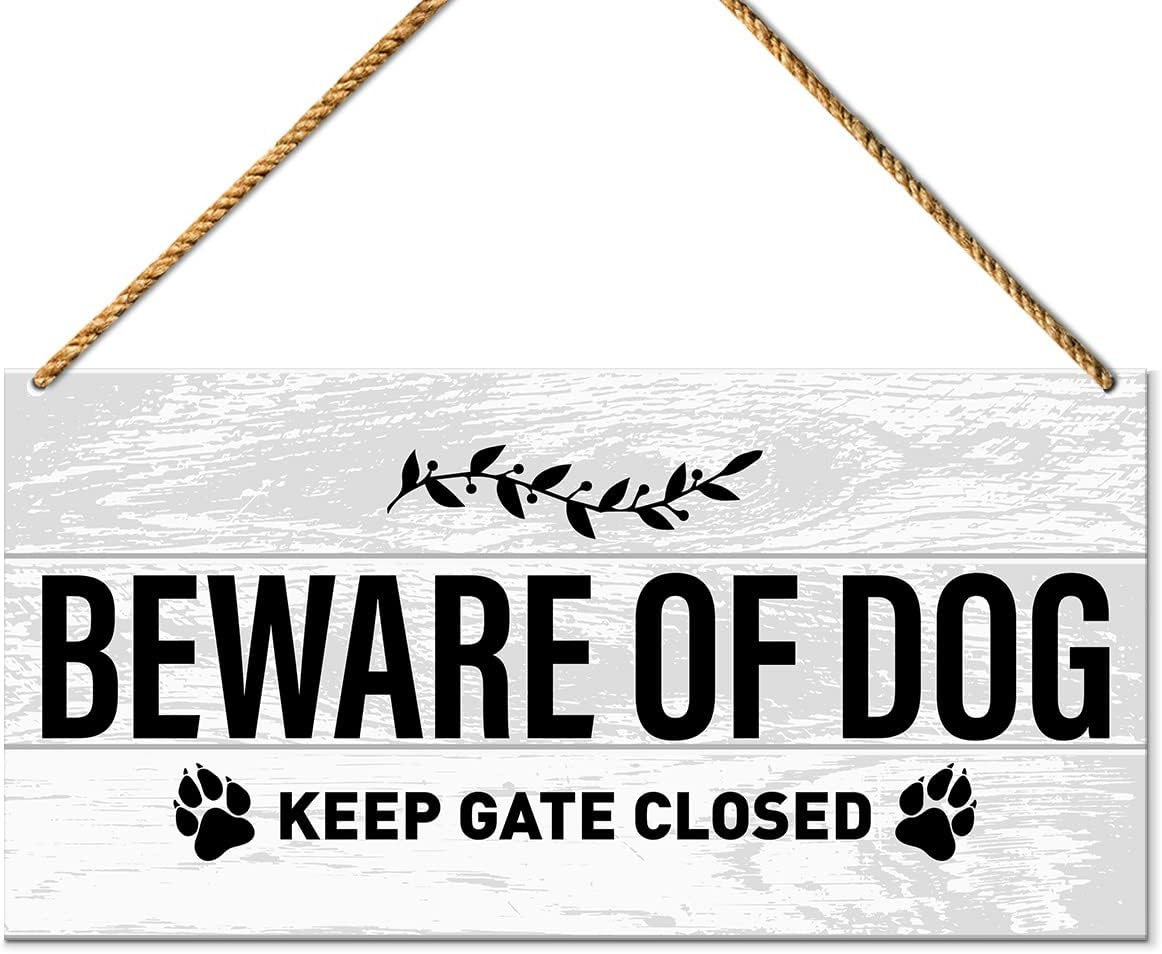 Dog Warning Sign, Please Do Not Knock Protective Dogs, Beware of Dog Sign for Home Front Door Decor, No Soliciting Dog Warning Sign for Gate Fence Yard Home Decoration, Dog Dad Mom Lover Owner Gifts