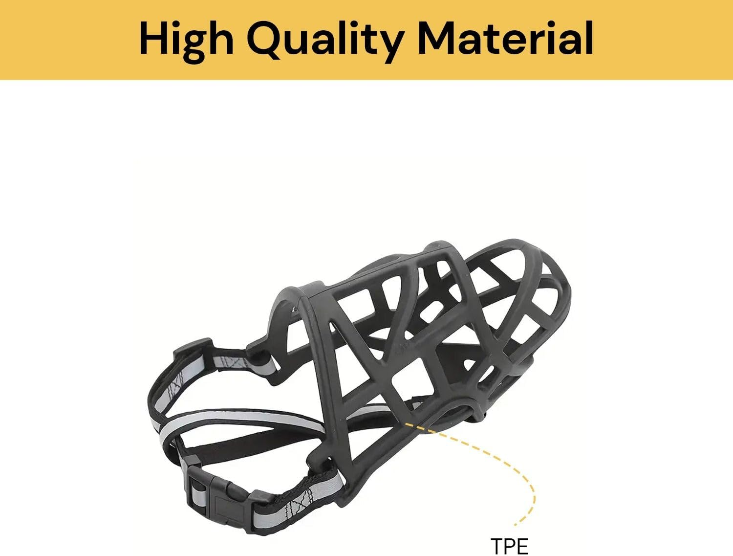 EZONEDEAL Adjustable Dog Muzzle, Breathable Basket Muzzle for Biting, Chewing and Scavenging, Humane Cage Mouth Cover,Aggressive Reactive Dogs, Perfect for Grooming & Training Muzzle (Black, XS)