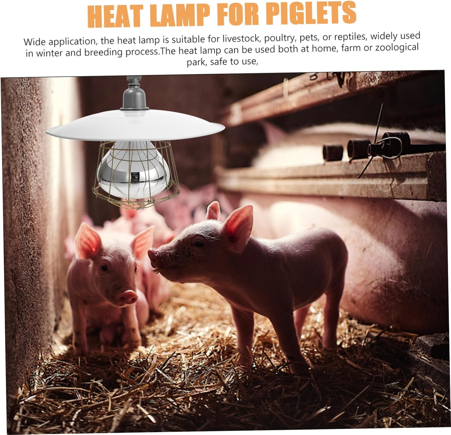 MERRYHAPY Heating Insulation Lamp Poultry Heater 150W Livestock Heat Lamp Warm Light for Pet Brooding Heat Preservation Animal Warmth with Easy Installation image number 2