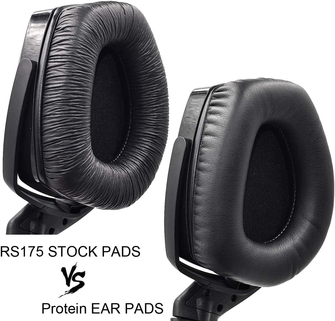 Defean Replacement HDR165 HDR175 Upgrade Quality Potein Leather and Memory Foam Ear Pads Cushion Foam Compatible with Sennheiser HDR RS165,RS175, RS185,RS195 RF Wireless Headphone image number 1