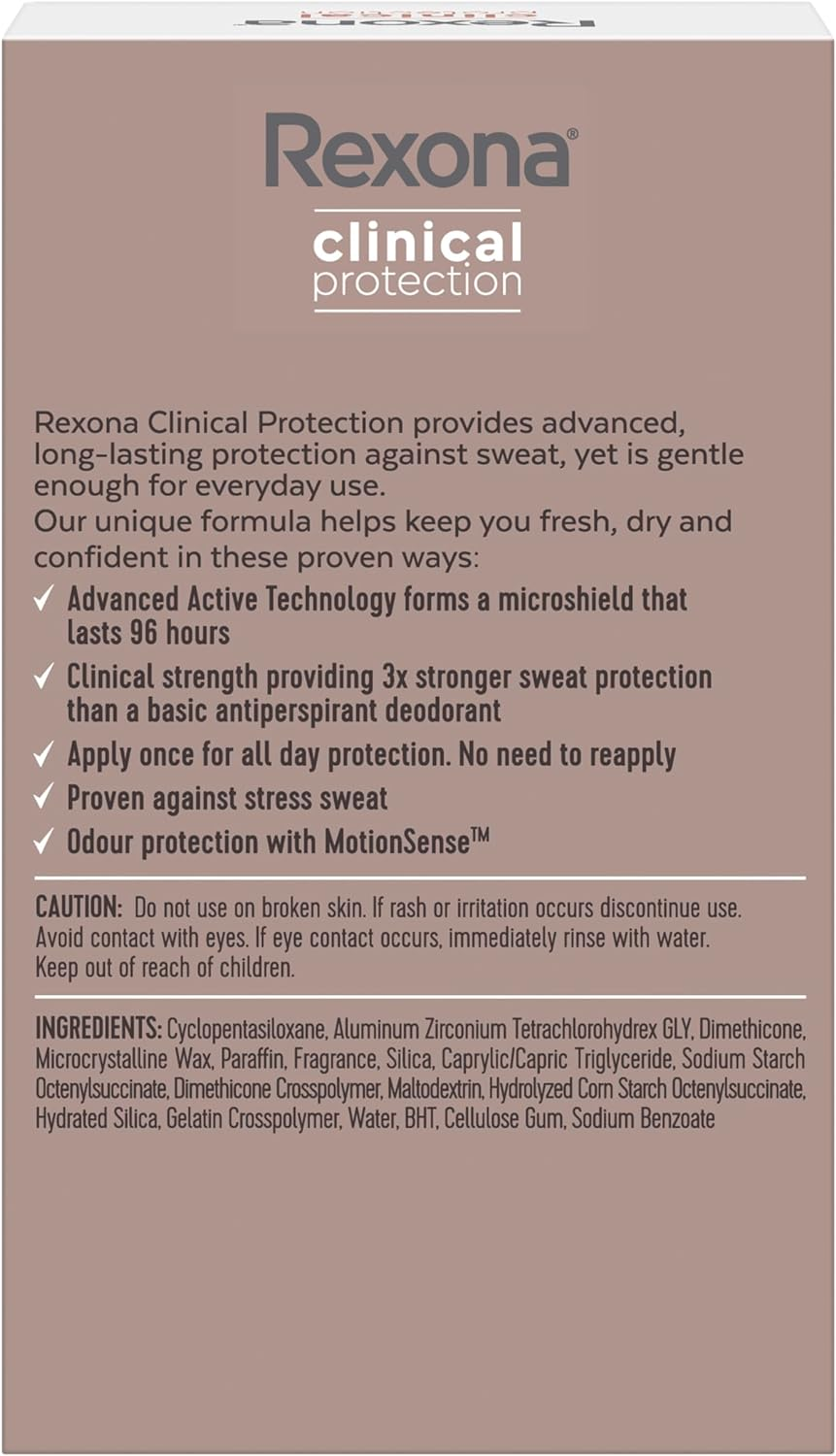 Rexona Women Clinical Antiperspirant Cream Stick Deodorant Sheer Powder, 45Ml, 96 Hour Protection image number 4