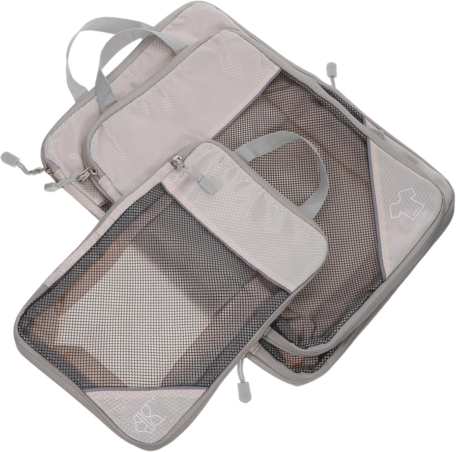 CLISPEED 3PCS Travel Packing Cubes Compression Beige Expandable Lightweight Organizer Bags for Suitcases Quick Space-Saving Storage Versatile Luggage Essentials for Clothing Toiletries image number 2