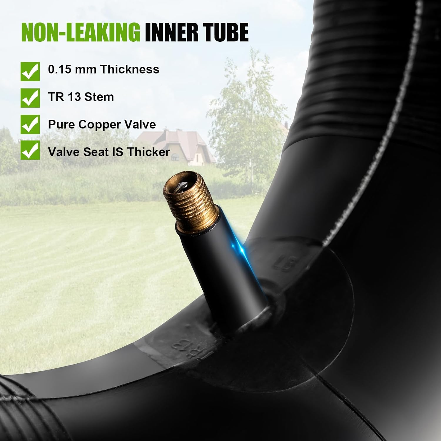 2 Pack 15X6.00-6 Tire and Inner Tube Set TR-13 Straight Valve Stem Natural Rubber 4 Ply with Tube 400 Lbs Capacity Replacement Riding Mower Front Wheel Assembly image number 1