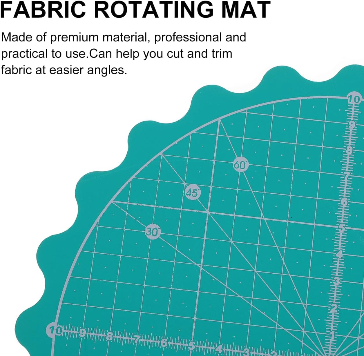 Operitacx Rotating Cutting Mat for Sewing, Crafting, Patchwork Quilts - Non-Slip round Craft Pad, Circle Board with Grid - Plastic, Green image number 3