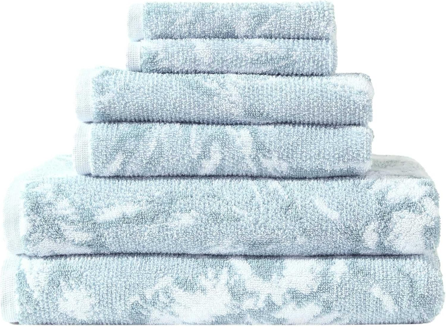 Tommy Bahama - Bath Towels, Soft & Absorbent Cotton Towels, Oeko-Tex Certified (Pineapple Venture Green, 6-Piece) - Art Of Palms Blue image number 7