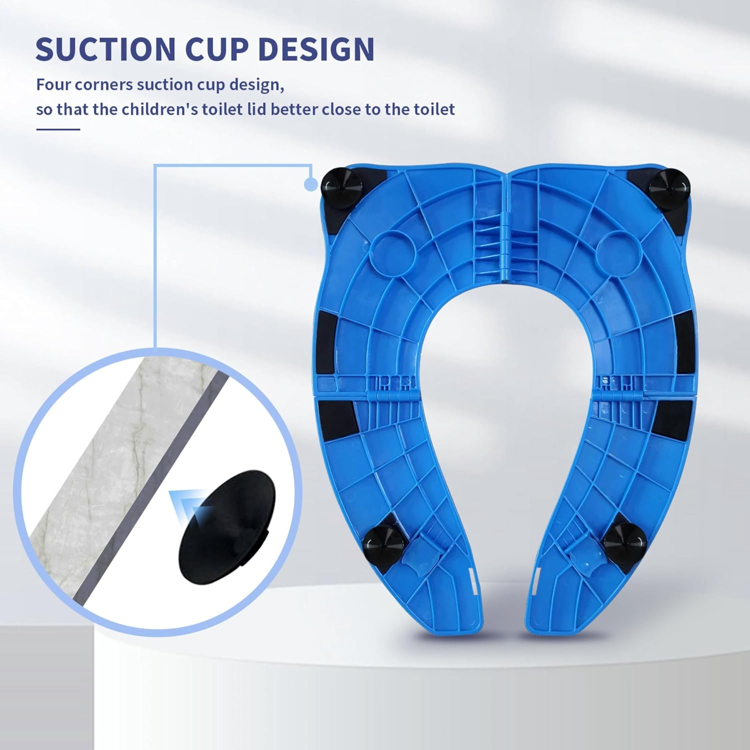 Meno Upgrade Portable Potty Seat with Splash Guard for Toddler, Foldable Travel Potty Seat with Carry Bag, Non-Slip Pads Toilet Potty Training Seat Covers for Baby, Toddlers and Kids (Pink) - White image number 7