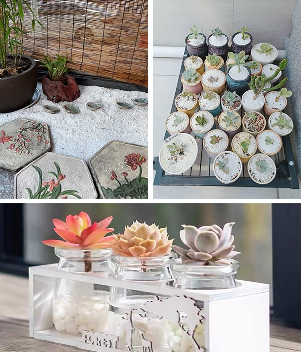 HOT SEAL White Polished Pebbles 3/8", Natural Decorative Smooth River Rocks, Gravel Size White Small Pebble Stone for Succulent, Bonsai, Potted Plants, Landscaping, Fairy Garden, Aquarium (3.3 Lb White) image number 1