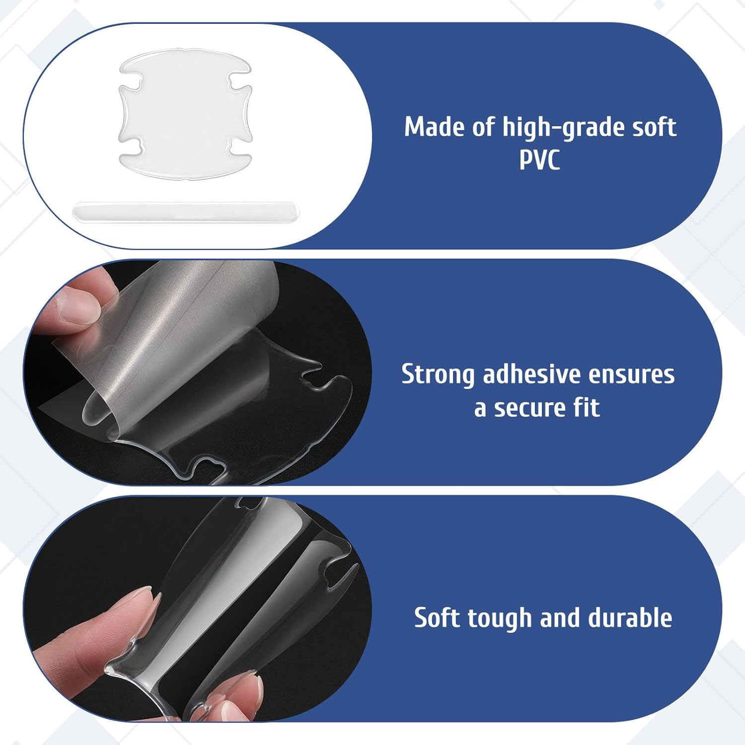 8 Pcs Car Door Handle Protector, Invisible Car Door Edge Protector, Film Waterproof Scratch Resistant Stickers, Auto Paint Protection for Dents & Daily Wear, Compatible with Nearly All Models