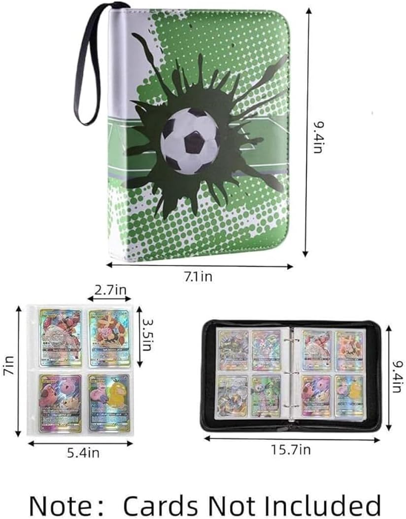 Soccer Card Binder, 400 Pockets Game Card Collection Album Book, Portable Soccer Cards Holder Trading Cards Binder Collector Album with 50 Removable Sheets for Boys Girls image number 4