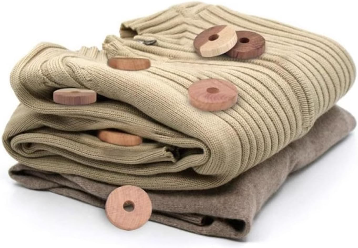 Yotsuba Cedar Rings, 12-Pack Cedar Rings for Clothes Storage - Natural Scented Insect Repellent for Moth Control - Easy to Hang on Hangers - Safe for Clothes, Linen, and Homes (Round Ring)