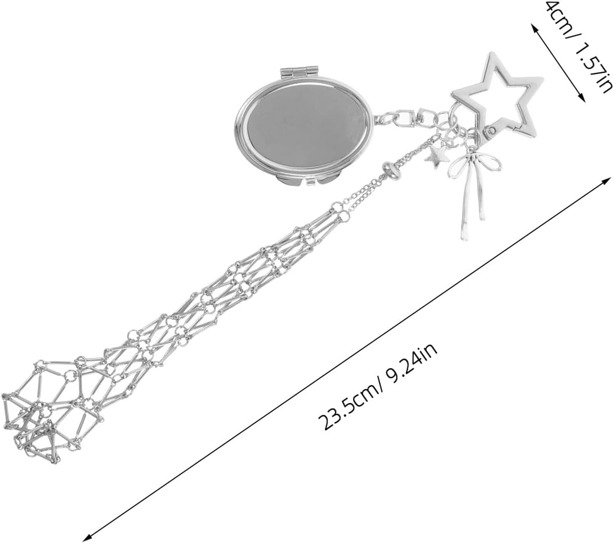 LIFKOME Stainless Steel Mesh Pocket Pendant Lipstick Wallet Handbag Keychain Lady Bag Keyrings Lightweight Lip Gloss Holder Girl'S Bag Pendant Keyrings for Women Silver image number 4