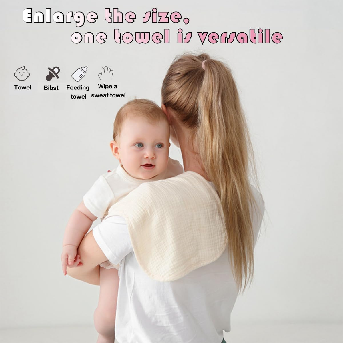 Agrap 7-Layer Pure Cotton Hiccup Cloth, 100% Cotton, 20 Inches X 10 Inches, Suitable for Baby Drool and Grooming, Soft, Safe, and Gentle Baby Bath Towel, Gender Free, Is the Best Gift Choice (Small) image number 6