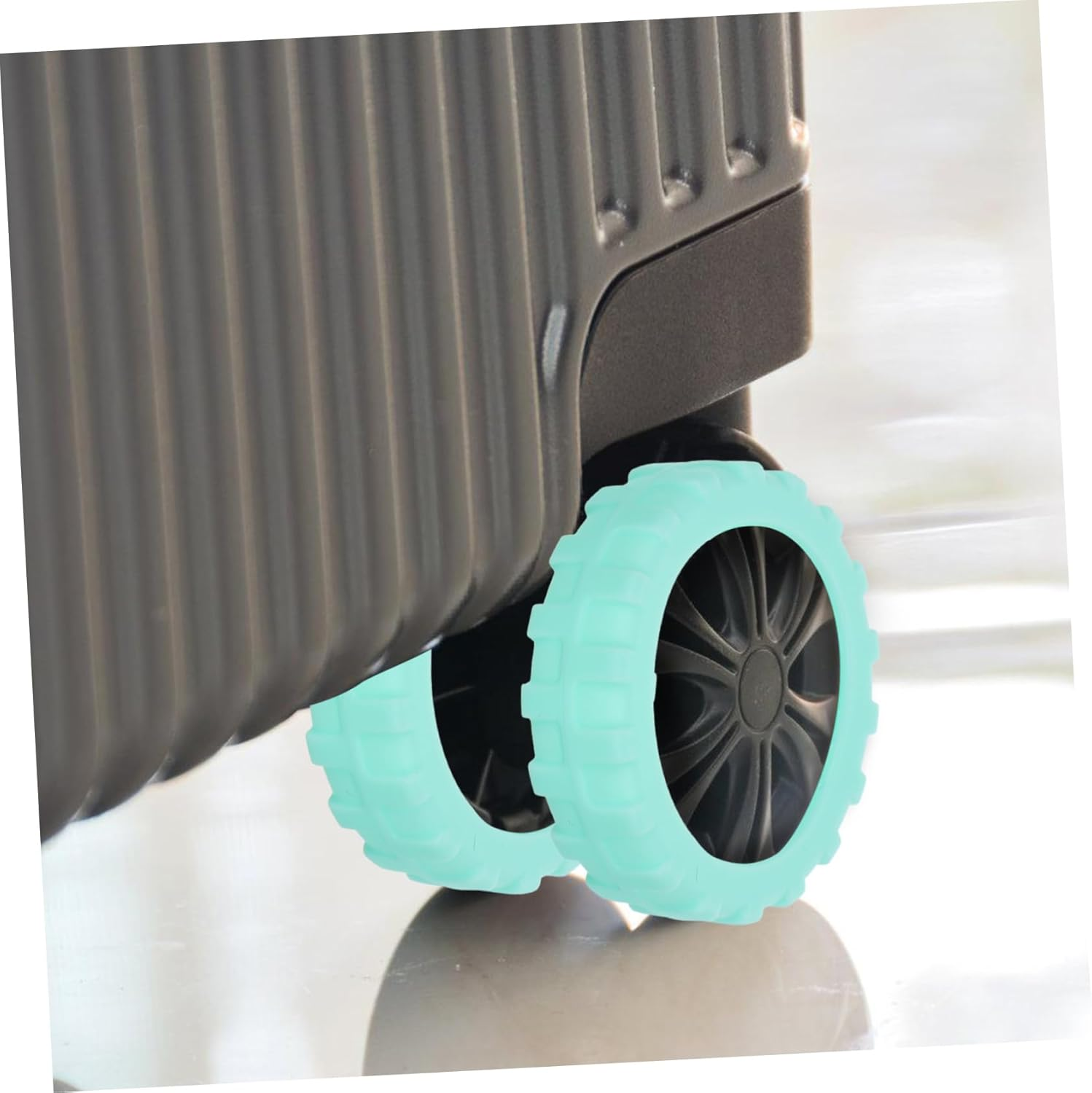 WOFASHPURET Spinner Luggage Wheel Covers 8Pcs Silicone Shock Absorption Elastic Fit for Travel Gear and Caster Suitcase Wheels image number 6