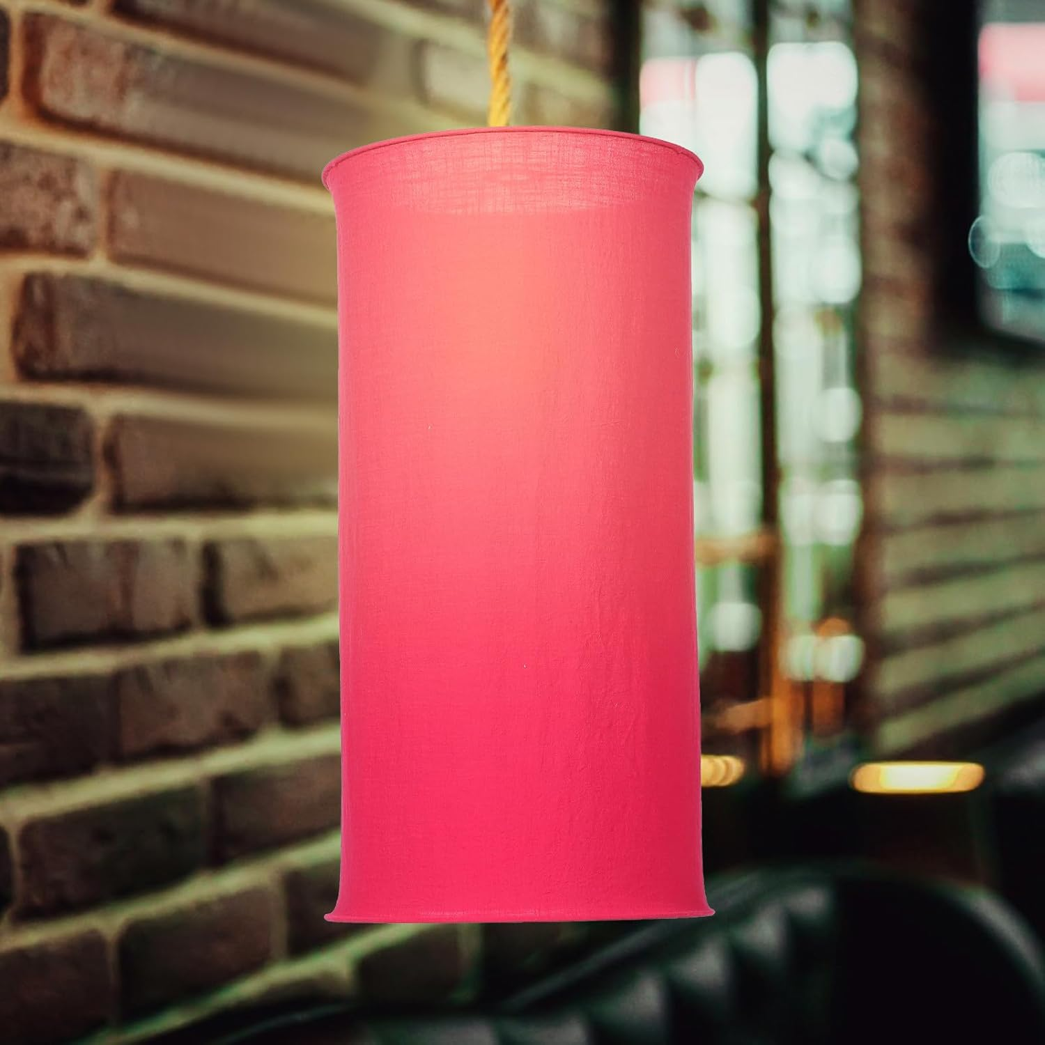 Foldable Red Cloth E27 Hanging Lamp Shade 35Cm Fabric Lampshade and Table Lamp Modern Clip-On Shade for Living Room and Dining Room image number 3