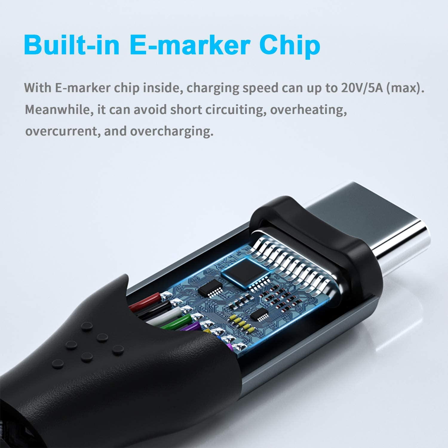 Fasgear USB-C to USB-C Cable, 1 Pack [10Ft] USB 3.1 Type C Gen 2 Fast Charge Cable for Mac-Book Pro,100W 20V/5A Power Delivery, 10Gbps Data Transfer,4K@60Hz Video Output, Quest Link (3M,Red) image number 6