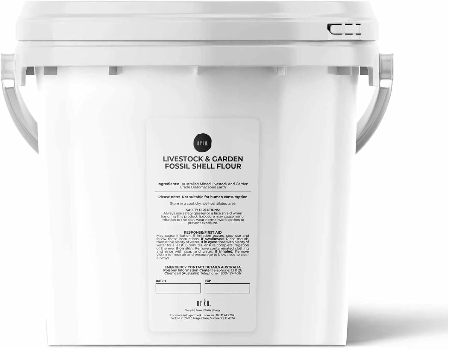 Orku 3Kg Fossil Shell Flour Tub - Livestock Garden Diatomaceous Earth image number 1