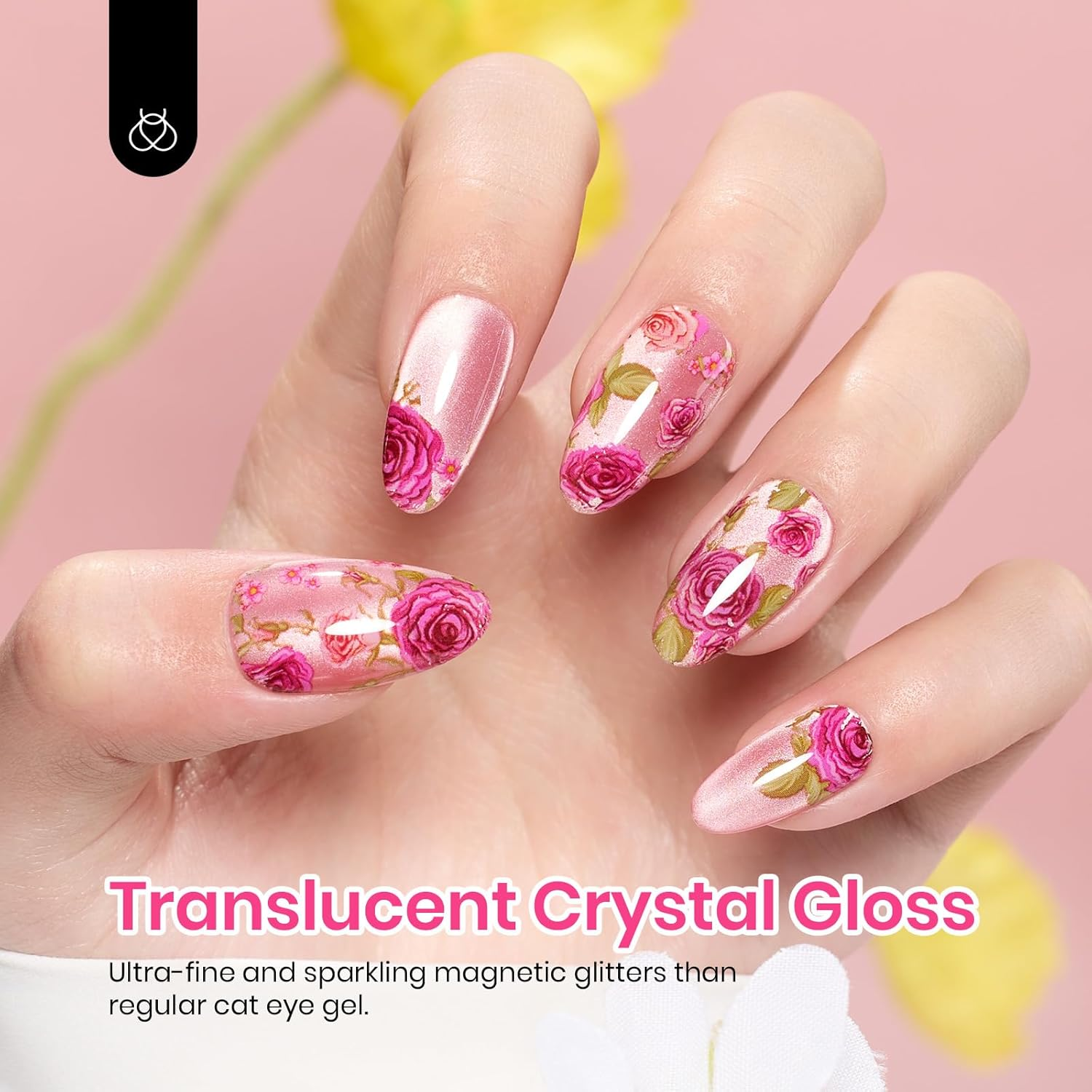 Beetles Cat Eye Gel Nail Polish Set, 6 Colors Pastel Shimmer Glitter Gel Polish Kit Soak off LED UV Curing Requires Pink Red Blue Orange Green Purple Velvet Gel with Magnet image number 3