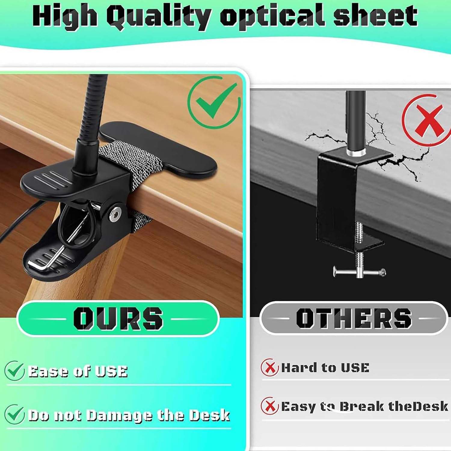 Magnifying Glass with Light, Adjustable Gooseneck Reading Lamp, 10X 48 LED Desk Lamp with Clamp, 3 Modes Dimmable LED Lamps for Bed Work Crafts DIY Repair image number 2