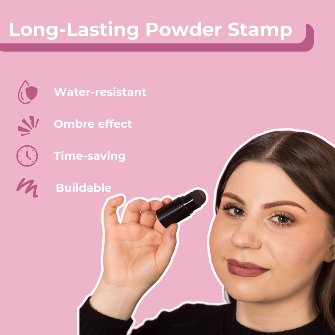 The Brow Technicians Eyebrow Stamping Kit - 10 Stencils, Instant Eyebrows, Powder Stamp, Time-Saving, Beginner-Friendly, Long-Lasting, Water-Resistant - Espresso image number 4