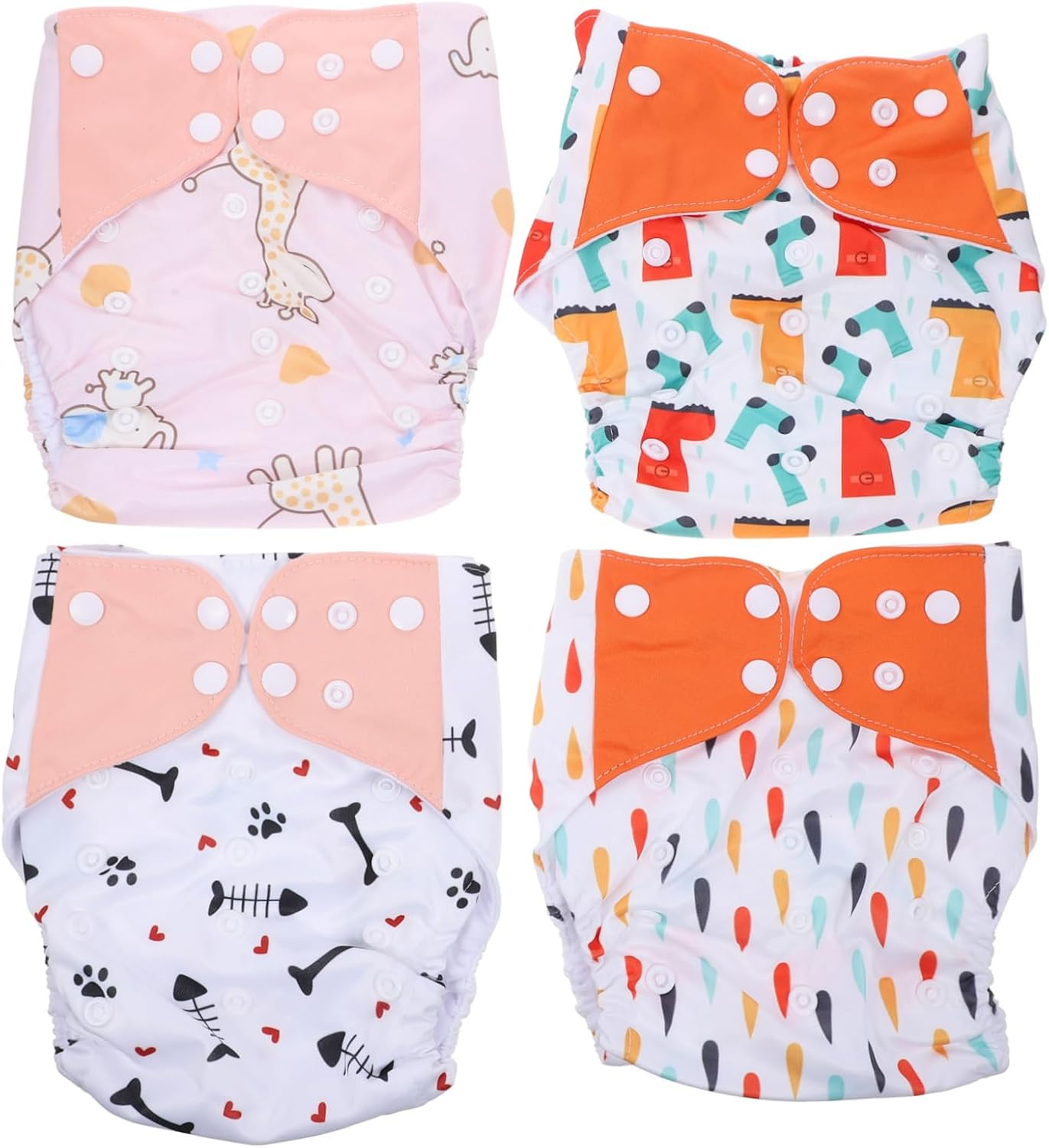 4Pcs Cloth Nappy Diaper Training Pants Learning Pants Breathable Washable for Comfort
