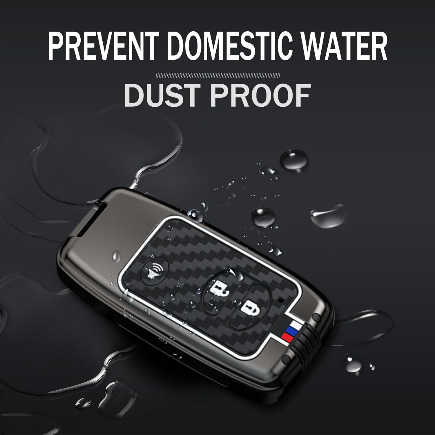 Ontto Luminous Car Key Fob Cover Fit for Toyota 4Runner Avalon Camry Corolla Land Cruiser Venza RAV4 Subaru BRZ Key Holder Metal Smart Shell Case Keyring Keychain Auto Styling Accessories