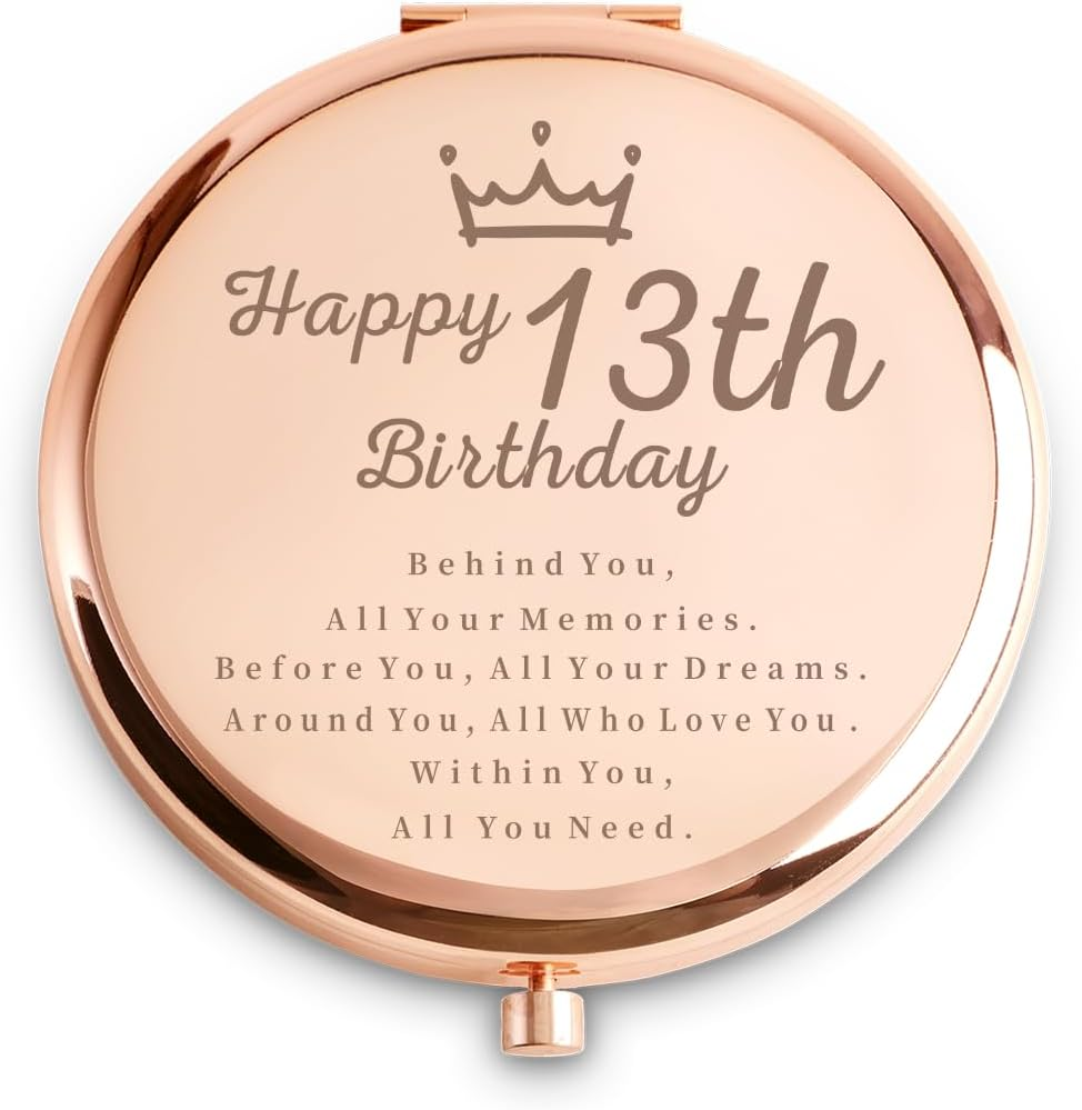 21St Birthday Gifts for Women, Best Female Presents for 21 Year Old, Personalized Engraved Compact Mirror Gift Ideas for Her Daughter Niece Granddaughter Sister Girlfriend Friend