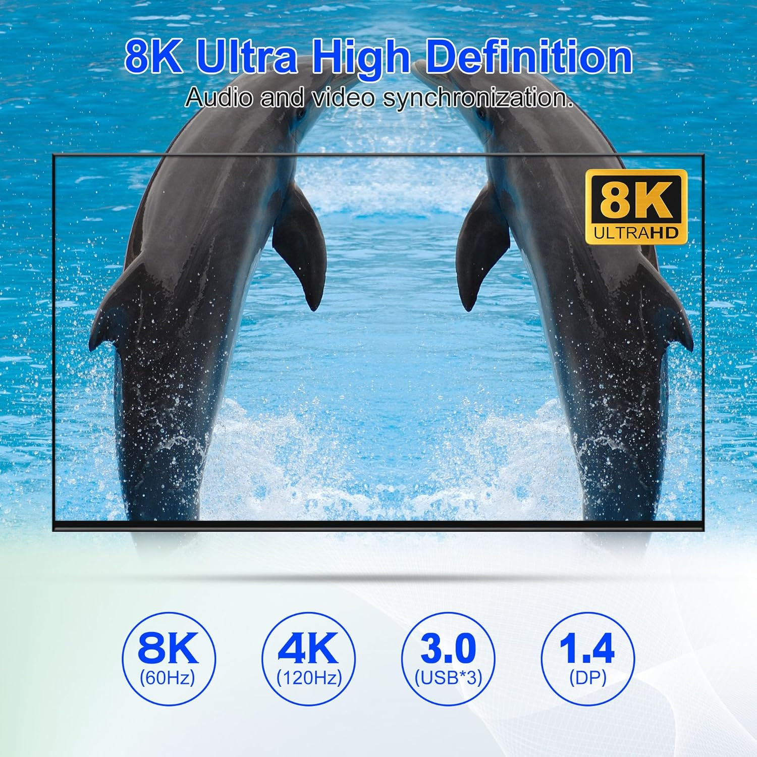 8K@60Hz Displayport KVM Switch 3 Monitors 4 Computers 4K@144Hz, DP 1.4 KVM Switch Triple Monitor for 4 Computer with Audio and 3 USB 3.0 Ports, KVM Triple Monitor Keyboard Mouse Switcher image number 5