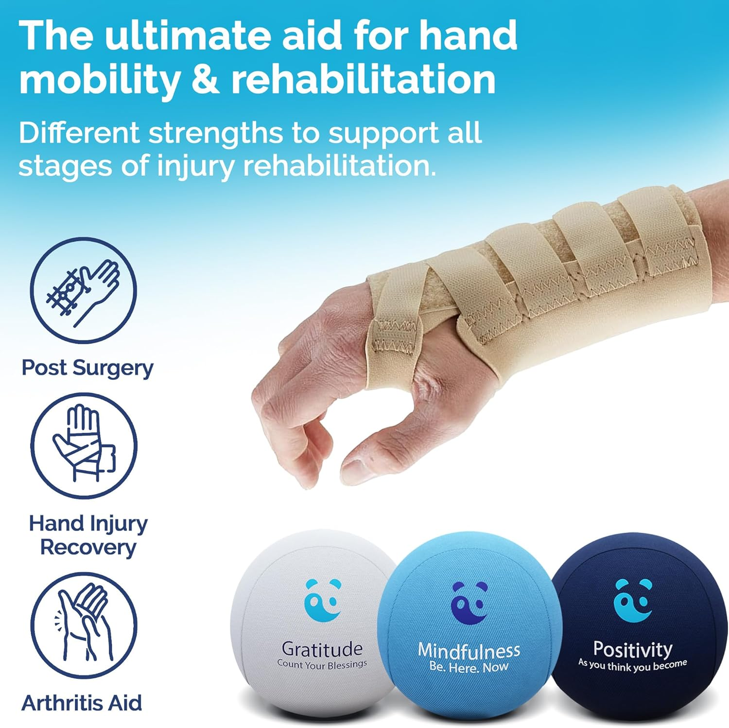 Mindpanda 3X Empowering Gel Stress Ball Bundle | Different Strengths & Sizes for Squeeze Hand Therapy - Scented for Extra Focus image number 2