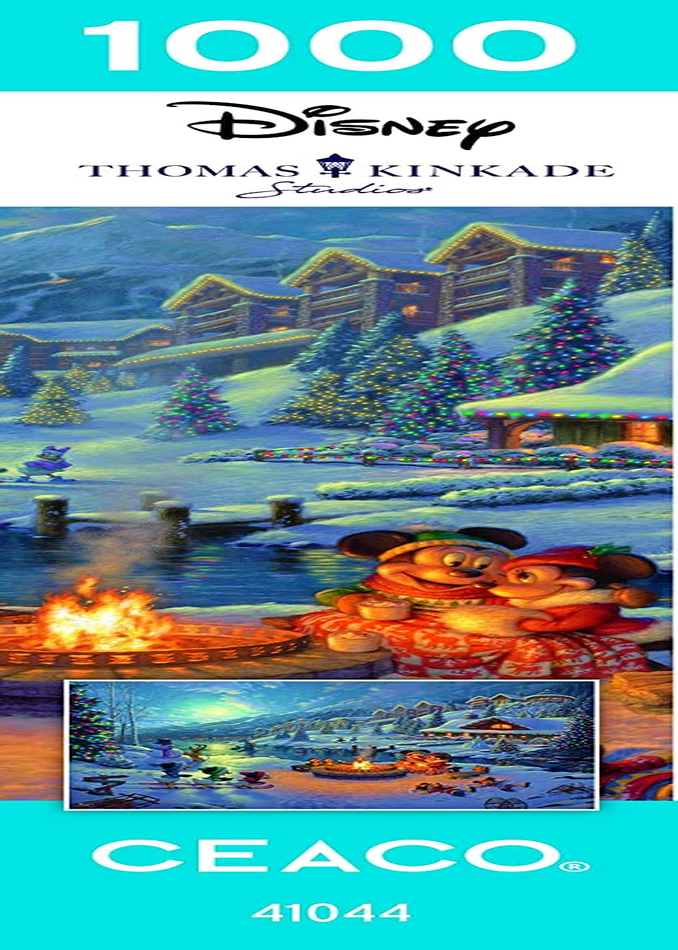 Ceaco - Thomas Kinkade - Disney Dreams Collection - Holiday - Mickey and Minnie Christmas Lodge - 1000 Piece Jigsaw Puzzle image number 4